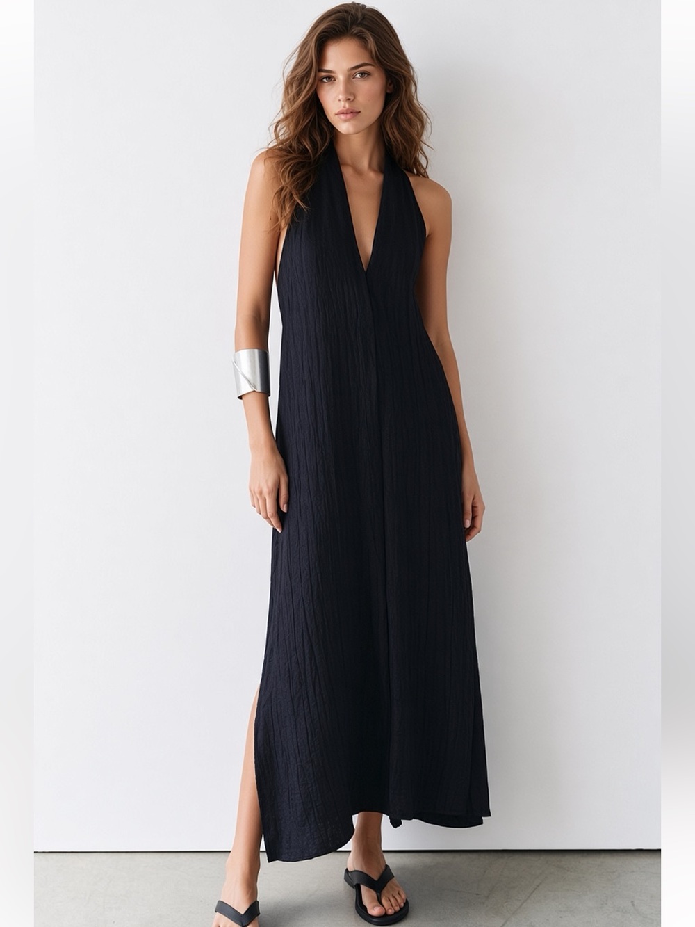 Zara W COLLECTION SATIN HALTER DRESS xs